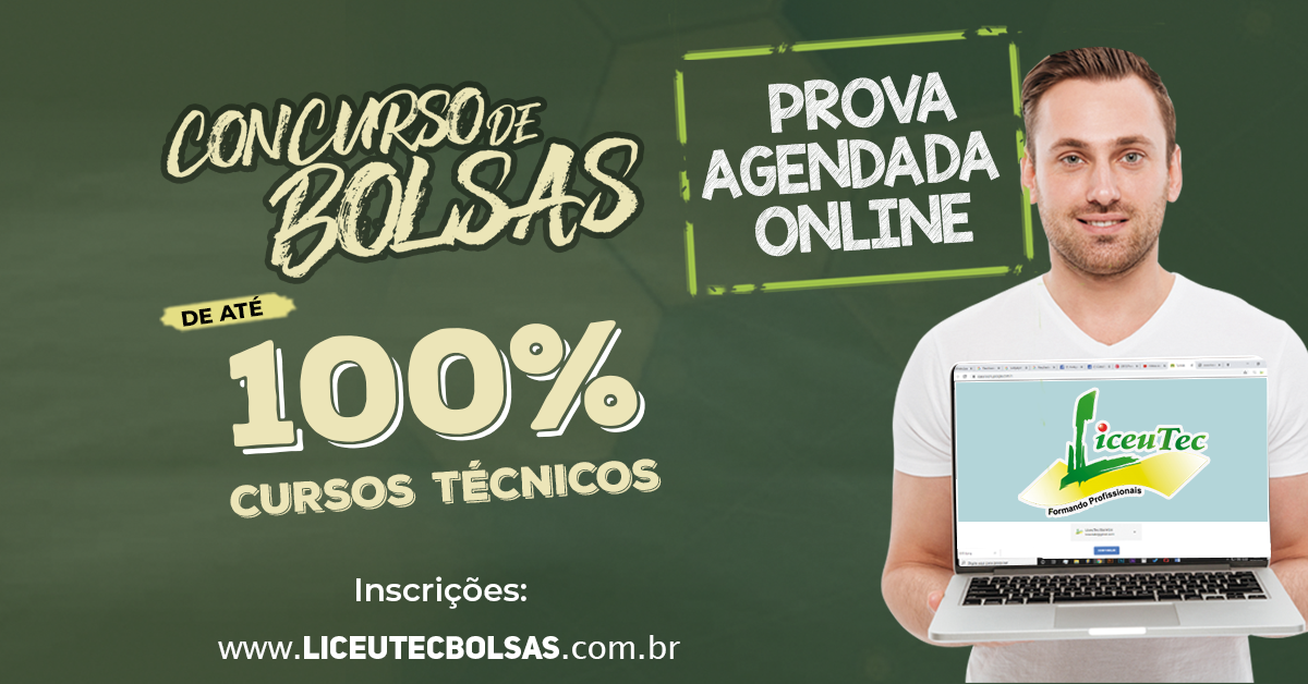Read more about the article Concurso de Bolsas de 30% a 100%. Somente Provas On-line